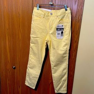 Classy yellow Ankle crop skin fit jeans by designer SEVEN 7